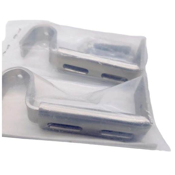 Hardware Brackets For Curtain Rod Set of 4 Silver Adjustable 2 Unopened 2 Opened - Picture 3 of 11